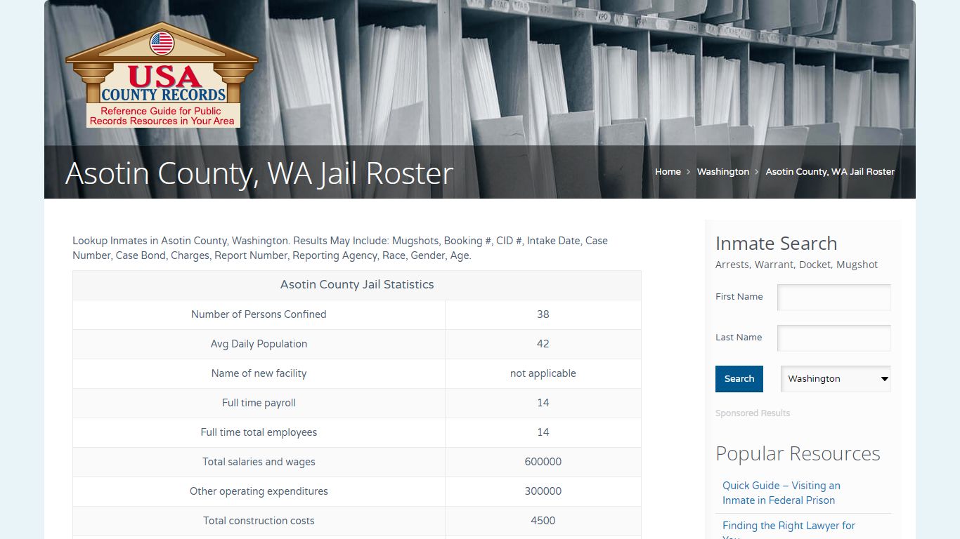 Asotin County, WA Jail Roster | Name Search